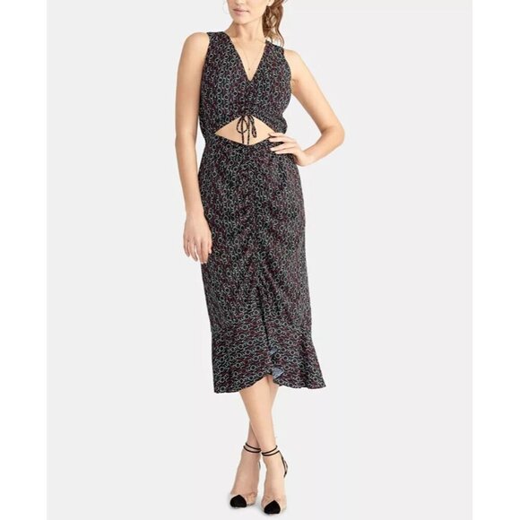 RACHEL ROY Cut-out LOVE Printed Midi Dress NEW Size 2 - Picture 3 of 11